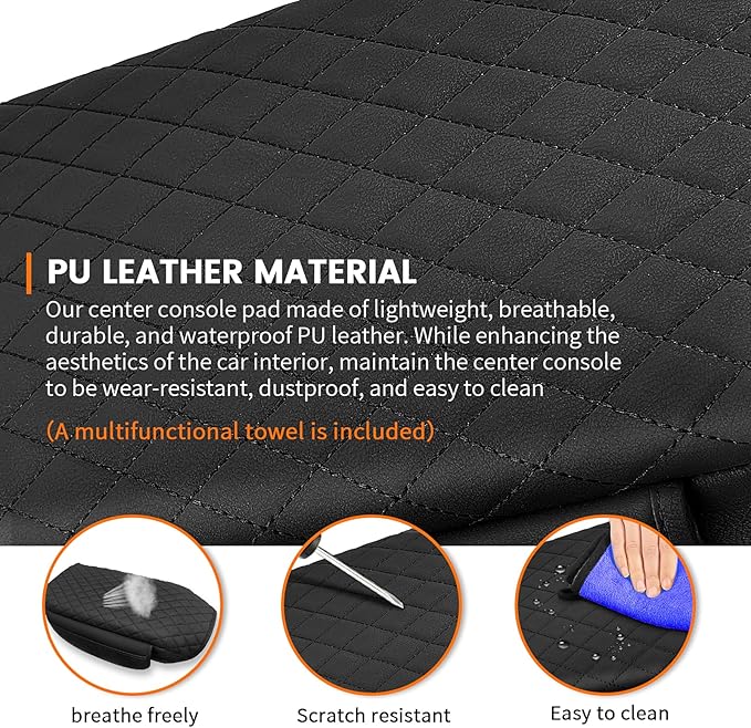 Custom for Center Console Cover Kia Sorento 2026 2025 2024 2023 2022 2021 Armrest Cover Accessories PU Leather Armrest Seat Box Cover Protector with Pockets Storage Bag