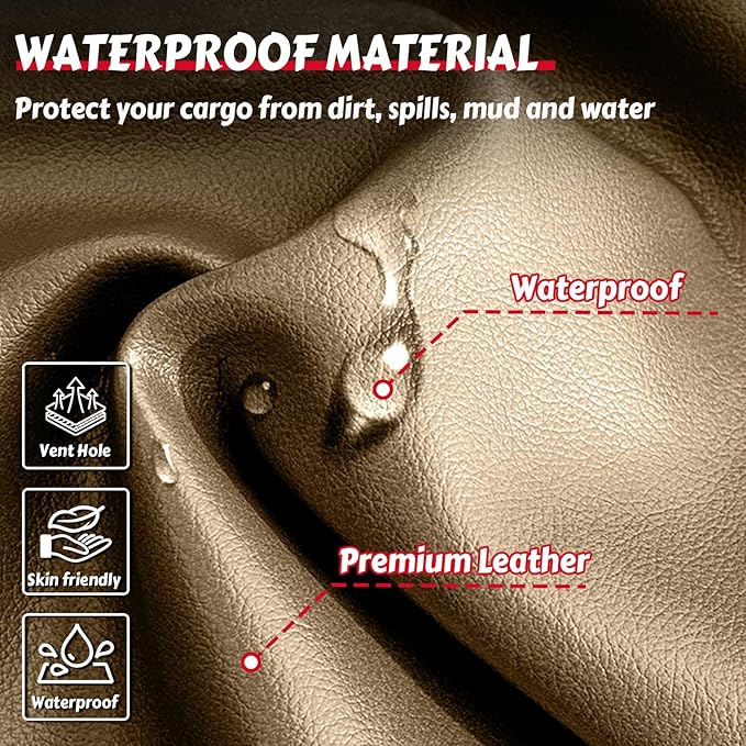 for Kia Sportage Car Seat Covers Full Set,Leather Seat Covers for Car,Lumbar Muscle Pain Healing Function,Waterproof Automobile Seat Protector with Lumbar Support(Ivory Coffee with Pillow)