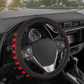 Motor Trend FlexGrip Red Steering Wheel Cover for Cars – Standard 15 inch Car Steering Wheel Cover, Red and Black Steering Wheel Protector for Auto Truck Van SUV