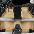 Floor Mats for Cars, All-Weather Mats, Waterproof Trim-to Fit Automotive Floor Mats for 99.9% Cars Sedan Trucks SUV, Custom Floor Liner Car Accessories (Beige Stripe)