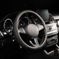 Lord Autofashion Steering Wheel Cover – PU Leather, Non-Slip Rubber Inner, All-Season Comfort – 14.5–15 Inch (Black 9366)