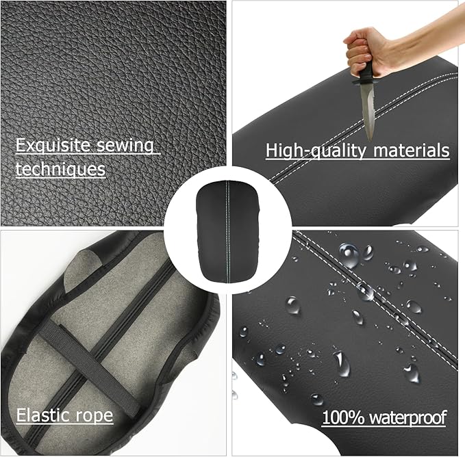 Mustang Center Console Cover Compatible with 2024 2025 Ford Mustang Accessories 2025 Mustang Armrest Cover Center Console Pad Mustang EcoBoost Premium/GT Armrest Console Cover Soft Leather,Gray Line