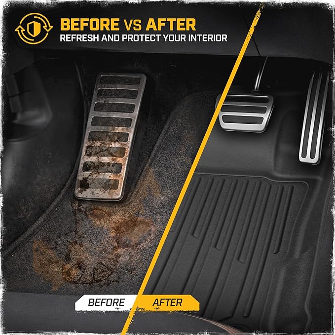 CAT® JustFit™ 3D All Weather Floor Mats for Ford Bronco Sport ONLY 2021-2026, Custom Fit Heavy-Duty Rubber Car Mats Full Set for 4 Door Models, (Not for Rubberized Floors)