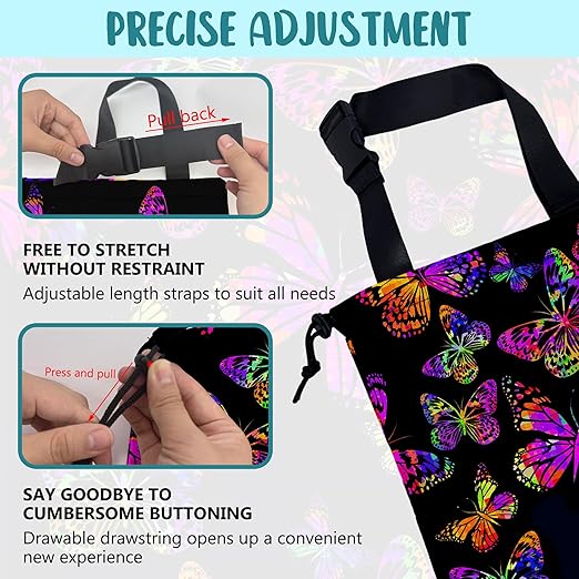KXWQTRDD Car Garbage Bag Watercolor Colorful Butterflies Hanging Canvas Car Trash Bag Waterproof Drawstring Car Back Seat Organizer for Car Back Front Seat Console with Adjustable Buckle