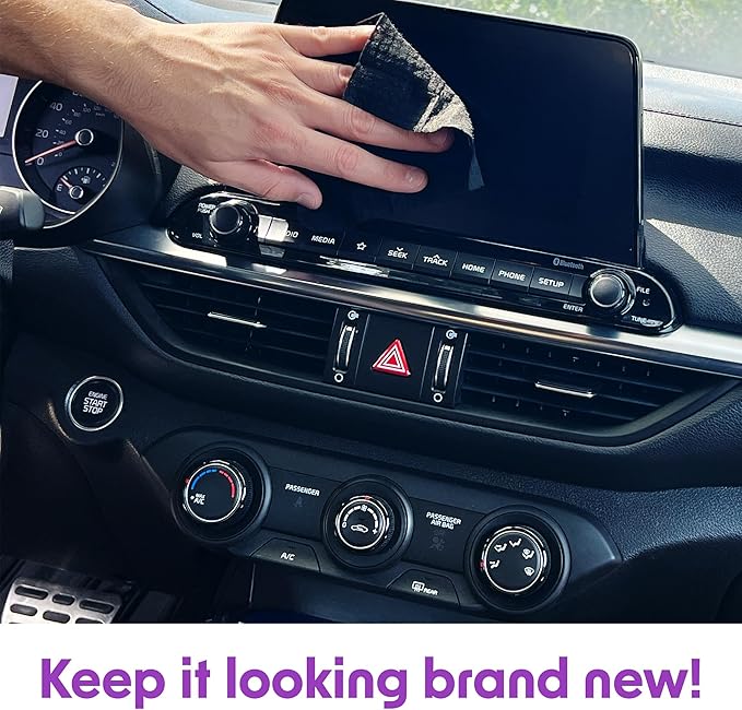 Wipex Car Screen Cleaner & Dashboard Cleaner Bundle - Auto Screen Wipes, Plant-Based Black Cloth, 24 Individually Wrapped Screen Wipes & 40 Interior Cleaning Wipes for Streak-Free Polish