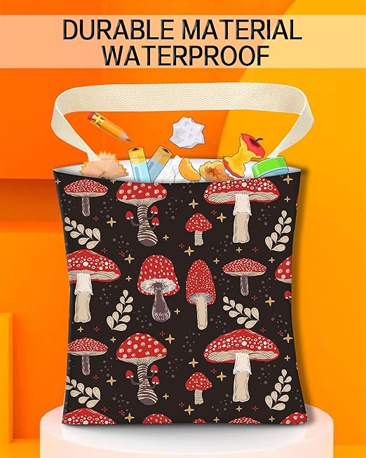 ANKVRP Car Trash Can, Durable Hanging Car Trash Garbage Bag, Cute Automotive Garbage Cans Organizer, Cute Red Mushroom