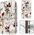 BAUCIWLD Premium Car Registration and Insurance Card Holder, Cute PU Leather Car Document Holder, Vehicle Glove Box Car Organizer with Magnetic Closure for Driver License, Cards Vintage Red Florals