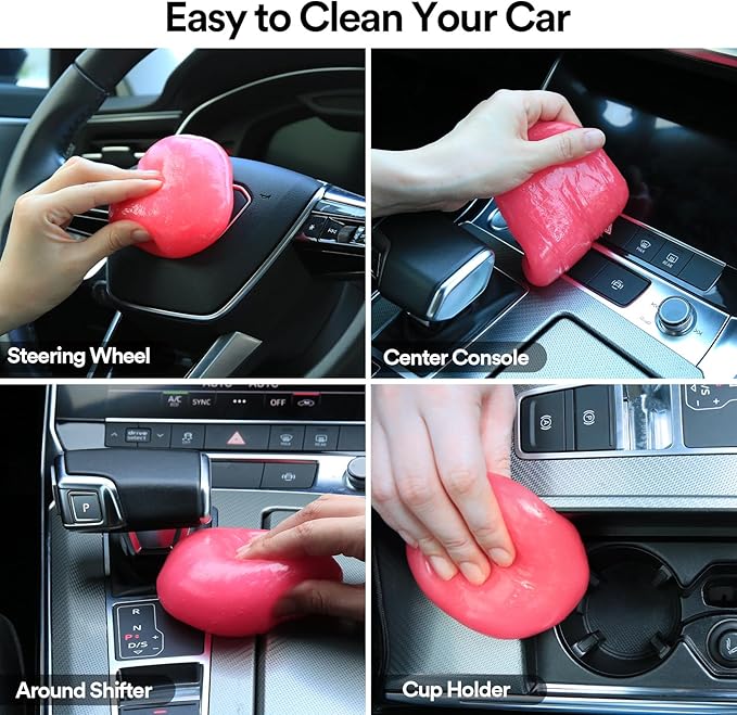 PULIDIKI Car Cleaning Gel Pink and Car Cleaning Putty Orange Bundle