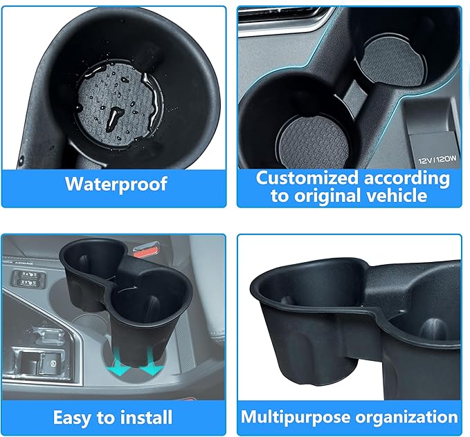 Cup Holder Insert & Wireless Charging Pad for Subaru Crosstrek/Impreza 2026 2025 2024 Accessories Center Console Cup Holder Wireless Charging Protective Mat Interior Decoration Black