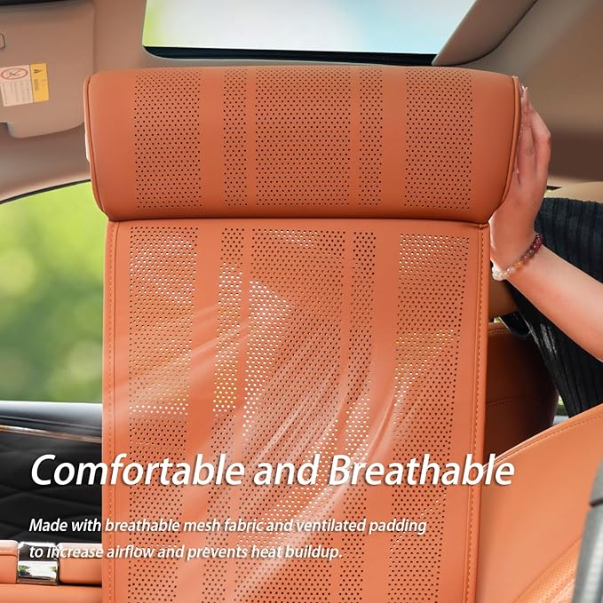 Car Seat Extender Cushion for Honda Pilot 2002-2020 2021 2022 2023 2024 2025 2026, Leather Leg Extender Cushion for Car Seats Office Chairs, Car Seat Extender Pad Leg Support,D Orange