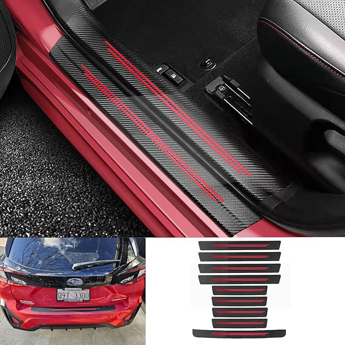 TACOPETS Door sill Protector, Door sill Scratch Protection (Suitable for Most car Models) Anti-Scratch Protection Strips（9PC red）