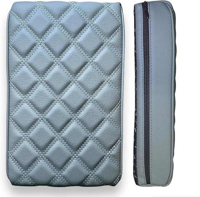 EMZ Leather Center Console Armrest Cushion Pad Accessories for Toyota Sienna 2021 2022 2023 2024 2025 (Gray)