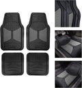 TLH Monster Eye Car Trimmable Floor Mats - Heavy-Duty Gray Rubber Floor Mats for Cars, Universal Fit Full Set, Climaproof™ Waterproof Floor Mats for Most Cars, Sedan, SUV, Truck Floor Mats