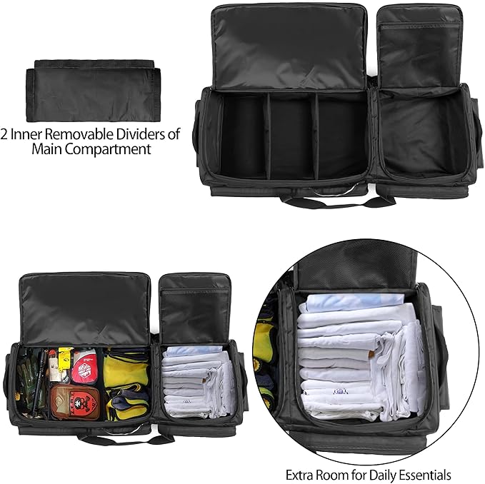 samdew Under Seat Storage Bag Fit for SuperCrew Cab & Crew Cab, Back Seat Double-Compartment Organizer for Truck, Practical Underseat Tool Box with Inner Dividers & Multiple Pockets (Patented Design)