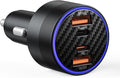 [4 in 1] USB C Car Charger 90W Max Super Fast Charging Adapter,4-Port PD PPS Car Charger Dual USB-C (30W+15W) & Dual 22.5W USB-A Ports for iPhone17/16/15/14, Samsung Galaxy,iPad,Laptop