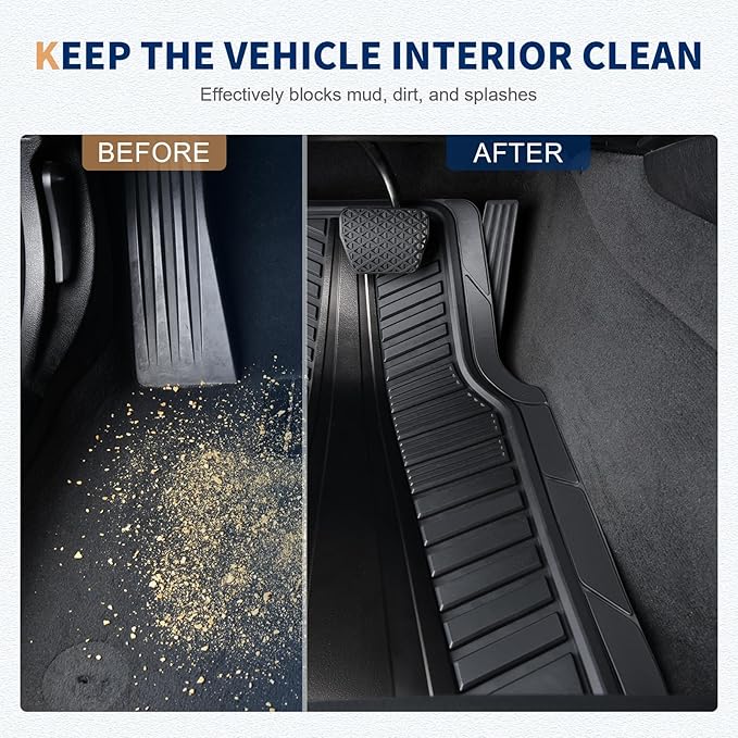 FLORICH Car Floor Mats, Heavy Duty Floor Mats for Cars, 4 Piece All-Weather Floor Mats with Anti-Slip Backing, Waterproof Universal Trim-to-Fit, Automotive Floor Mat for Cars SUV Trucks