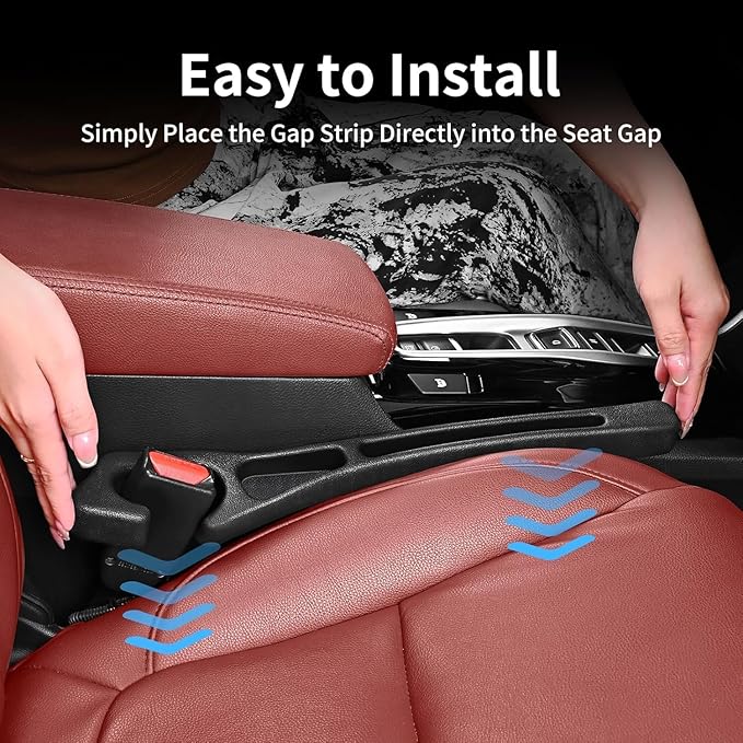 Car Seat Gap Filler, Car Seat Accessories, Car Organizers and Storage with Phone Holder, Car Organizer Fit Sedan SUV Truck Beige Set of 2
