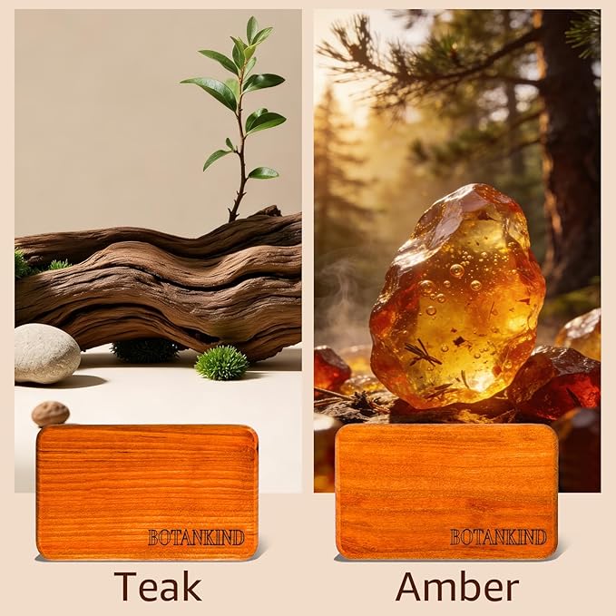 Car Air Freshener- Original Wood Air Freshener-Car Odor Eliminator for Visor Clip-Long Lasting Scent, Vehicle Scent Diffuser for Truck, SUV, Sedans - 4 pack Included 2 Clips (Teak-Amber-Cabana-Grove)