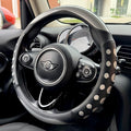 PINCTROT Race Grip Steering Wheel Cover, Anti Slip Silicone Perforated Design with Soft Touch Padding, Enhanced Grip for Sporty Driving, Universal 14.5-15 Inch (Racing Silver)