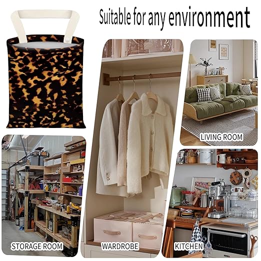 ADQWIOVL Car Garbage Can, Seat Back Hanging Cute Car Trash Can Bag, Car Organizer and Storage Bag for Travelling, Outdoor Cute Yellow Black Pattern
