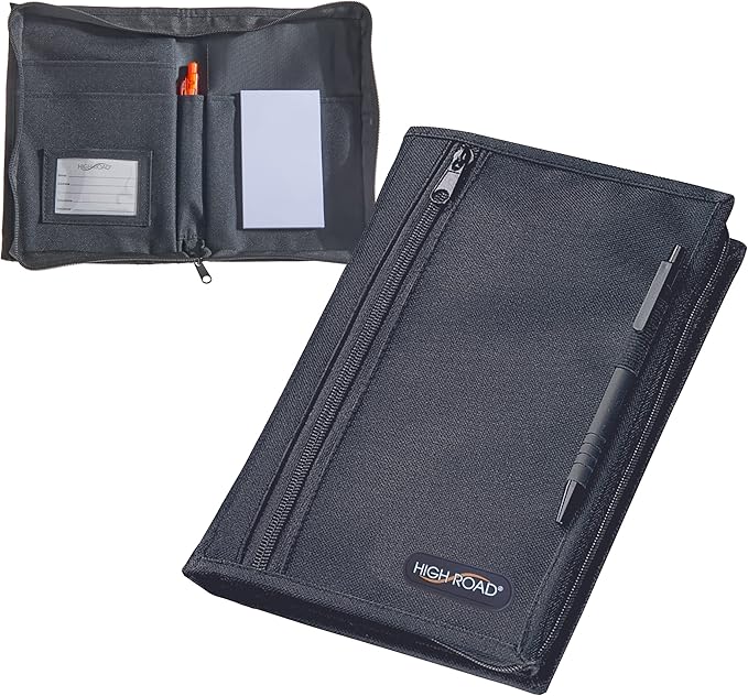 High Road Car Glove Box Organizer, Registration and Insurance Document Holder and Car Manual Holder with Flexible Secure Zippered Case and Note Pad