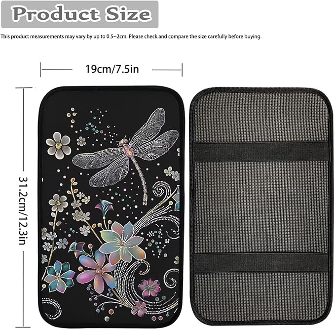 Biyejit Car Center Console Armrest Cushion Cover Pad Car Interior Decor Accessories Universal Fit for Sedan, Truck, SUV