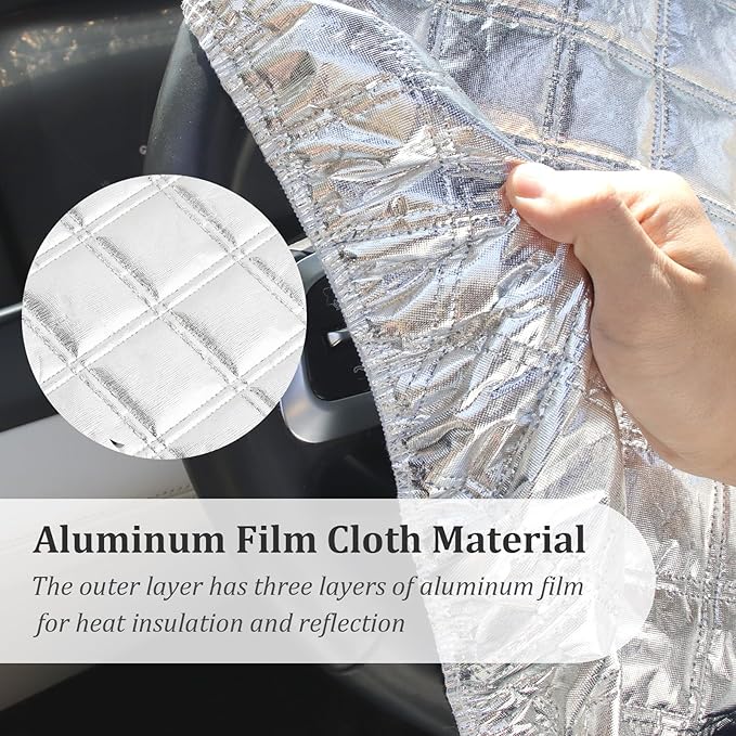 Car Steering Wheel Cover Sun Shade,Car Wheel Cover with Aluminum Film and Cotton Lining for Steeringwheel Sun Protection,Universal Maximum 15.75" Truck Steering Wheels Covers