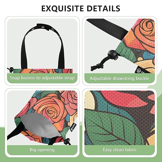 ALAZA Hanging Car Trash Bags Garbage Bag Trash Can for Back Seat Small Roses Abstract Washable Storage Bag Retractable 2 Pack