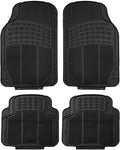 TLH Rubber Trimmable Car Floor Mats Universal Fit, Black Color
