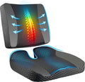 Back Cushions & Seat Cushions: Memory Foam Car Seat Cushion with Lumbar Support Pillow for Long Driving, Office Chair Pillow for Butt and Back Pain Relief, Great for Car, Office, Desk Chair - Black