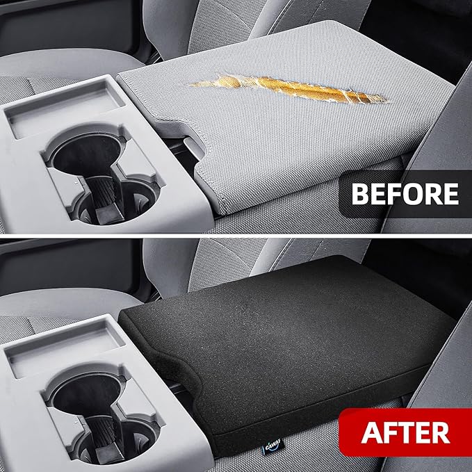 Center Console Cover Compatible with Ford F150 2015-2025,2017-2025 F250 F350 F450 with 40/20/40 Jump Seat Armrest Accessories, Cozy Neoprene Armrest Cover Cushion Gray (Only Jump Seat)