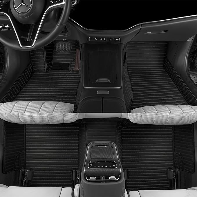 Luxury car Floor mats are for 99% of Vehicle Models,All Weather car Floor mats Provide Comprehensive Protection for Vehicles,Floor mats for car Personalized Customization! (Black=Rice)