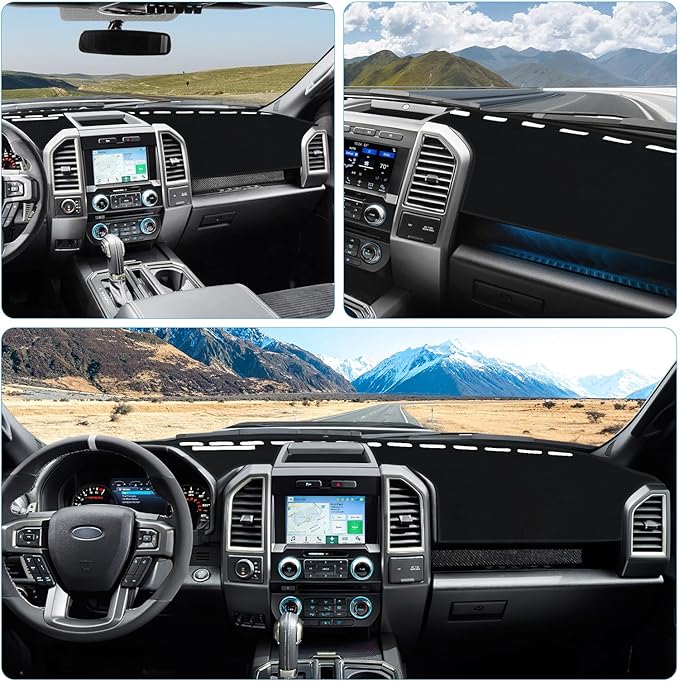 Dashboard Cover Dash Mat Compatible with 2015 2016 2017 2018 2019 2020 Ford F150 Dash Covers Interior Dash Board Accessories Protecter Cover