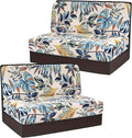 Stretch Rv Dinette Cushion Covers,2 Seat Rv Seat Covers with 1 Backrest & 1 Bench Covers,RV Cushion Couch Covers Dinette Both Seats for RV Camper (Plant 1, 2 Backrest & 2 Bench Covers)