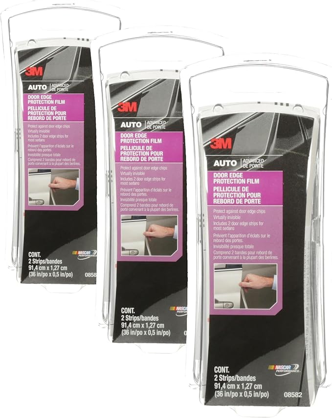 3M Door Edge Protection Film, 36 Inch, Protect Door Edges from Chips, Scratches, and Scuffs, No Tool Required, Yellowing and Staining Resistant, Professional Grade Solution (08582) (Pack of 3)