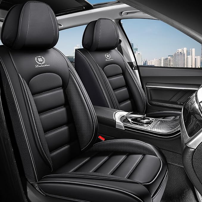 AREKA 2 Seat Covers for Subaru Crosstrek 2016-2026 Breathable Cars Seat Covers,Anti-Slip Waterproof Car Seat Protectors with Airbag,Automotive Vehicle Cushion with Storage Pockets (Standard,Black)