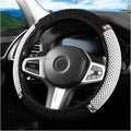 Bling Car Steering Wheel Cover, 15 Inch Crystal Rhinestones Elastic Stretch Breathable Vehicle Steering Wheel Protector for Women Girls, Universal Auto Interior Accessories (Black Gray)