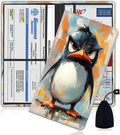 Car Document Holder with Magnetic Shut, Car Registration and Insurance Card Holder, Vehicle Glove Box Organizer Documents, Driver License, Auto Paperwork Organizer Wallet, Funny penguins Pattern