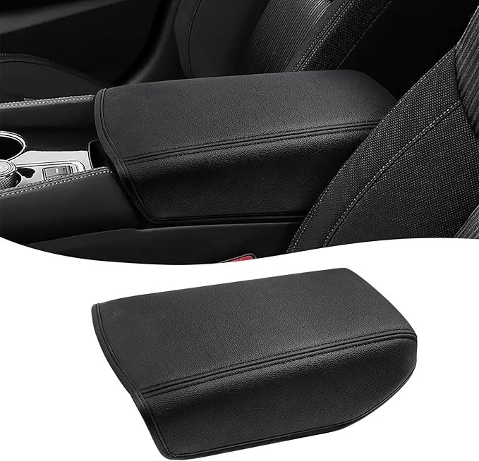Center Console Cover for Nissan Maxima 2016 2017 2018 2019 2020 2021 2022 2023, Vinyl Leather Middle Console Protector Pad, Armrest Lid Covering, Anti-Scratch, Black