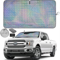 Autoamerics 1-Piece Windshield Sun Shade - Holographic Print Foldable Car Front Window Sunshade for Cars SUV Truck - Heat Blocker Visor Protector Blocks Max UV Rays and Keeps Your Vehicle Cool X-Large