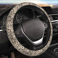 Leopard Zebra Print Steering Wheel Cover for Women Men Girls, Car Accessories Decor Thickened Anti-Slip Auto Steering Wheel Covers Protector Universal Fit 15 Inch for Cars, Truck, SUV