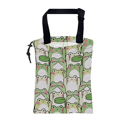 KXWQTRDD Car Garbage Bag Cute Cartoon Frogs Drawstring Car Trash Bag Hanging for Back Seat with Adjustable Buckle Canvas Vehicle Trash Can Easy-to-Install