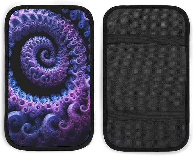 Universal Armrest Cover for Car Waterproof Auto Center Console Cover Trippy Purple Tie Dye Car Decorations Interior Accessories Fit Most Vehicles Truck