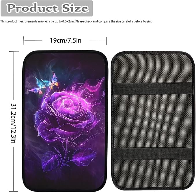 Biyejit Car Center Console Armrest Cushion Cover Pad Car Interior Decor Accessories Universal Fit for Sedan, Truck, SUV