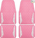 CAR PASS Bling Diamond Car Mats Rubber Floor Mats Full Set Anti-Slip 3D Rhombus Waterproof Trim to Fit Liner Universal Glitter Crystal Sparkly Shining Rhinestone Girl Women SUV Sedan Van, Pink Rubber
