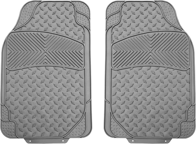 Automotive Floor Mats Gray Climaproof for All Weather Protection Universal Fit Trim to Fit for Most Cars, SUVs, and Trucks, 3 Row 4pc Full Set FH Group F11307GRAY-3ROW