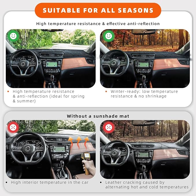 KEYOOG Dashboard Cover Dash Mat Fit for 2024-2019 to-yota RAV4 (Without HUD Models),Car Dash Board Mat Anti-Glare Carpet,Non-Slip Pad Sunshield Protector (Flannel)