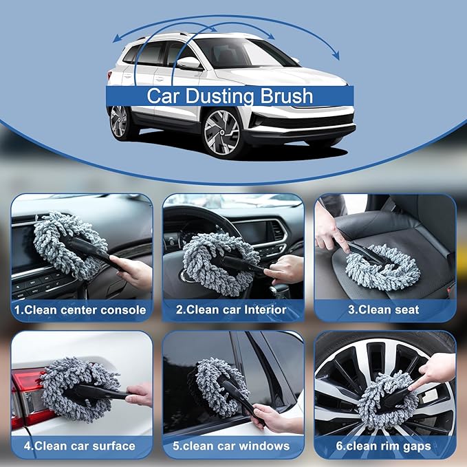Viewsun Windshield Cleaner Tool 31 Pcs Car Interior Cleaning Kit, Car Detailing Kit Interior Cleaner, Car Detailing Brushes, Car Cleaning Gel, Inside Cleaning Supplies Accessories for Women Men