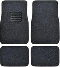BDK Premium Dark Gray Carpet Floor Mats for Cars - Universal Fit Interior 4-Piece Car Mats Full Set with Vinyl Heel Pad Protector - Cute Car Accessories Interior Floor Covers for SUVs & Trucks