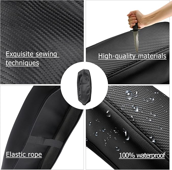 LUWU Grand Cherokee Center Console Cover Compatible with 2011-2021 Jeep Grand Cherokee Accessories Grand Cherokee WK2 Armrest Console Cover Armrest Cover Center Console Pad Soft Leather Black